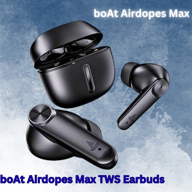 boAt Airdopes Max TWS Earbuds – 100H Playtime, Quad Mics w/ ENx, Beast Mode 50ms Low Latency, ASAP Charge, BT v5.3